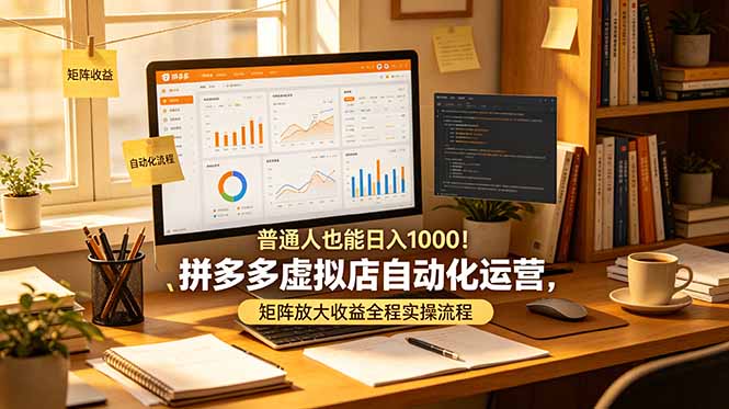 （19022期）普通人也能日入 1000！拼多多虚拟店自动化运营，矩阵放大收益全程实操流程-宇文网创