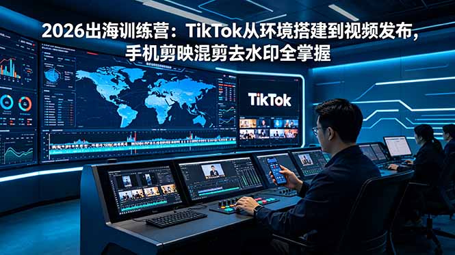 (18875期)2026出海训练营:TikTok从环境搭建到视频发布,手机剪映混剪去水印全掌握-宇文网创