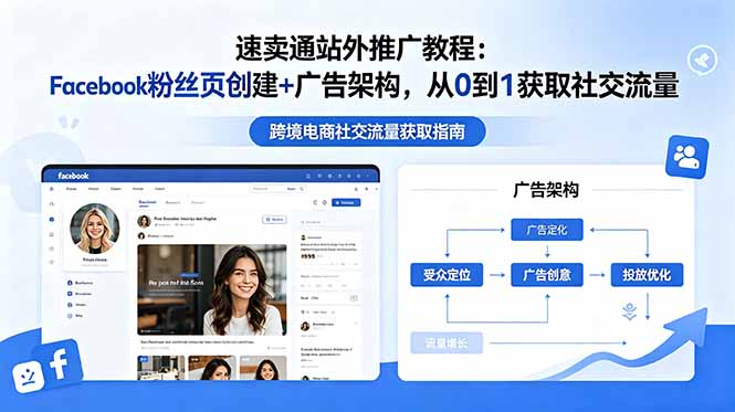 （18888期）速卖通站外推广教程：Facebook粉丝页创建+广告架构，从0到1获取社交流量-宇文网创