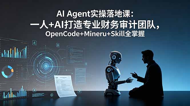（19037期）AI Agent实操落地课：一人+AI打造专业财务审计团队，OpenCode+Mineru+Skill全掌握-宇文网创
