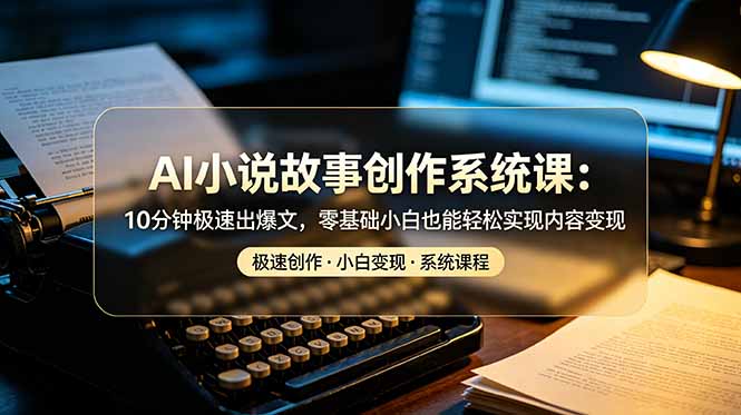 （19053期）AI小说故事创作系统课：10分钟极速出爆文，零基础小白也能轻松实现内容变现-宇文网创