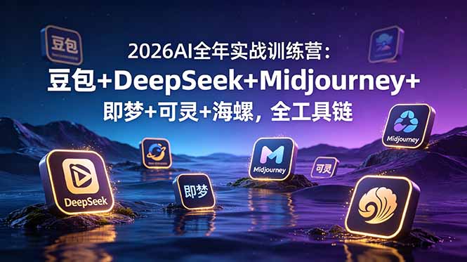 （19038期）2026AI全年实战训练营：豆包+DeepSeek+Midjourney+即梦+可灵+海螺，全工具链-宇文网创
