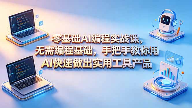 (18785期)零基础AI编程实战课-更新,无需编程基础,手把手教你用AI快速做出实用工具产品-宇文网创