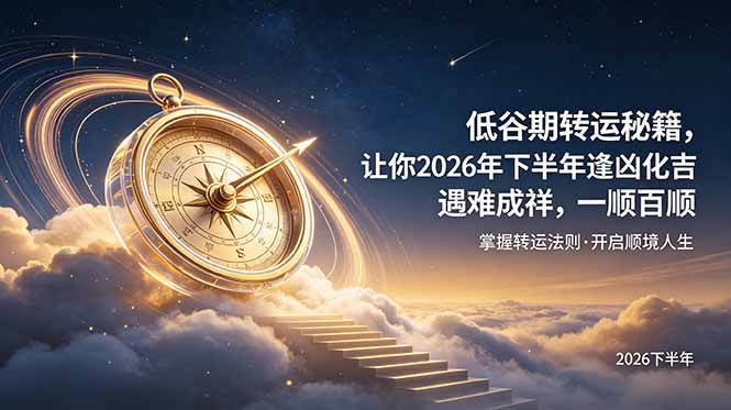 (19024期)付费文章:低谷期转运秘籍,让你2026年下半年逢凶化吉,遇难成祥,一顺百顺。-宇文网创