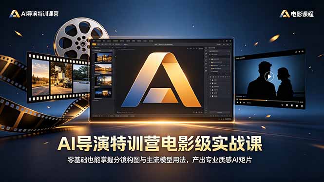 (18801期)AI导演特训营电影级实战课,零基础也能掌握分镜构图与主流模型用法,产出专业质感AI短片-宇文网创