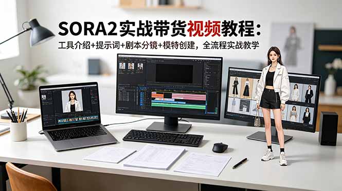 (18718期)SORA2实战带货视频教程:工具介绍+提示词+剧本分镜+模特创建,全流程实战教学-宇文网创