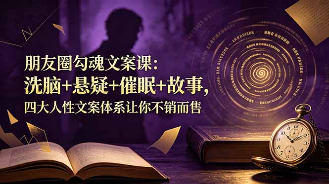 （19054期）朋友圈勾魂文案课：洗脑+悬疑+催眠+故事，四大人性文案体系让你不销而售-宇文网创