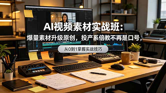 （19085期）AI视频素材实战班：爆量素材升级原创，投产翻倍不再是口号，0-1系统教学实战落地-宇文网创