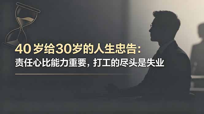 (18769期)付费文章:40岁给30岁的人生忠告:责任心比能力重要,打工的尽头是失业-宇文网创