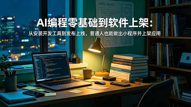 （19109期）AI编程零基础到软件上架：从安装开发工具到发布上线，普通人也能做出小程序并上架应用商店-宇文网创