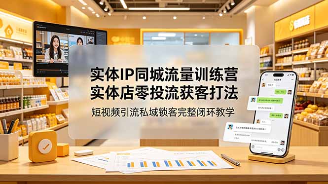 (18999期)实体IP同城流量训练营:实体店零投流获客打法,短视频引流私域锁客完整闭环教学-宇文网创
