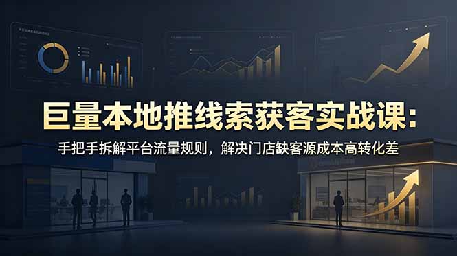 （19061期）巨量本地推线索获客实战课：手把手拆解平台流量规则，解决门店缺客源成本高转化差-宇文网创