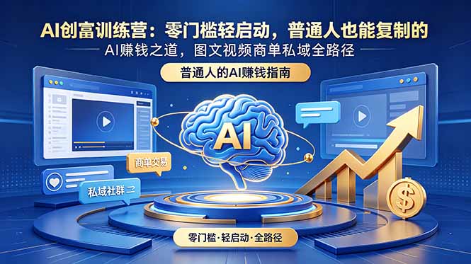 (18911期)AI创富训练营:零门槛轻启动,普通人也能复制的AI赚钱之道,图文视频商单私域全路径-宇文网创