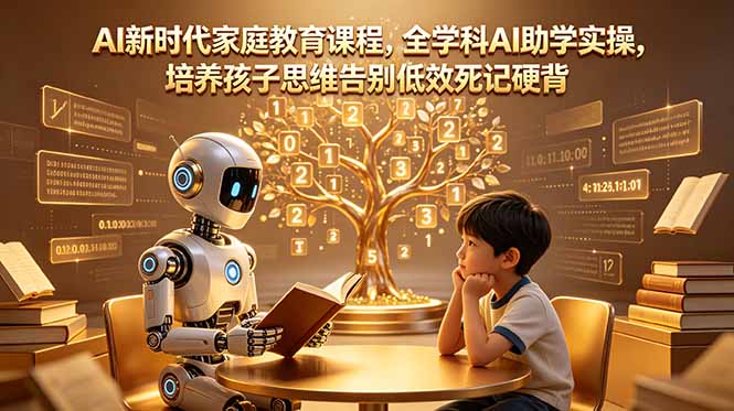 （18745期）AI新时代家庭教育课程，全学科AI助学实操，培养孩子思维告别低效死记硬背-宇文网创