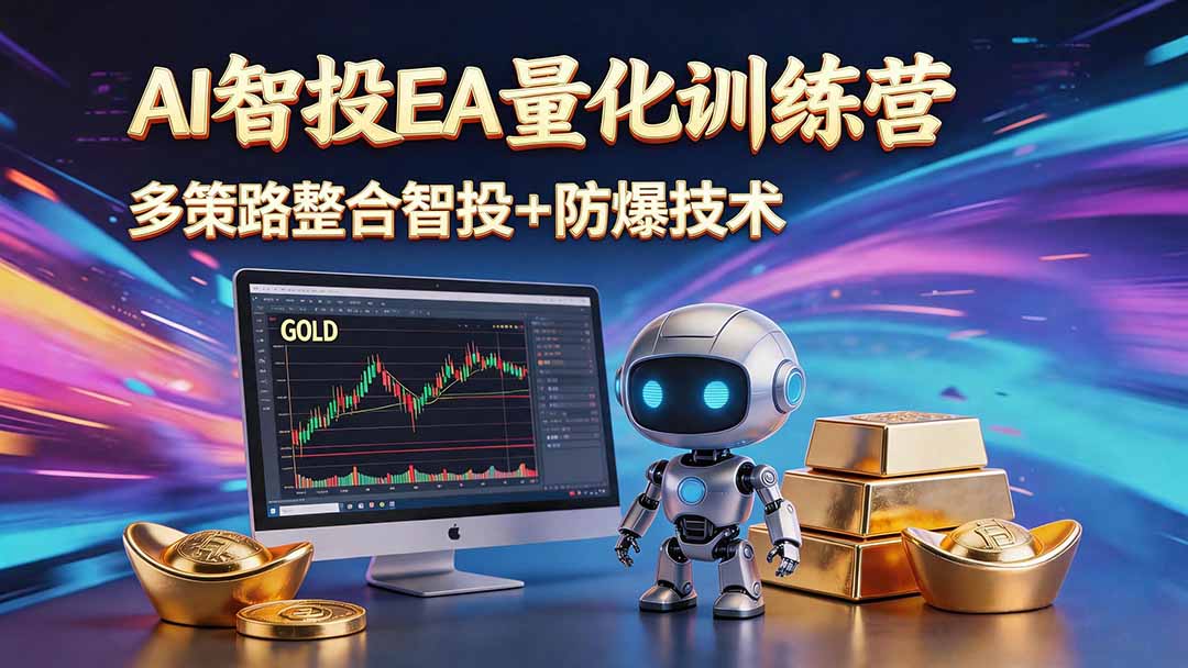 （18880期）AI智投EA量化运营技术，自动化黄金操盘技术，小白也可以轻松上手日入1000+-宇文网创