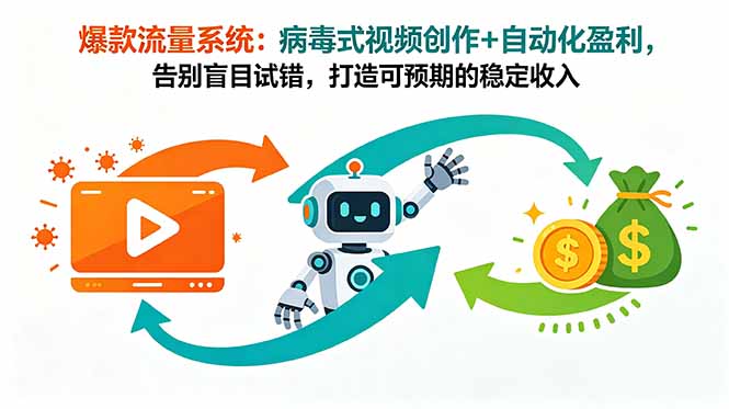 (18882期)爆款流量系统:病毒式视频创作+自动化盈利,告别盲目试错,打造可预期的稳定收入-宇文网创