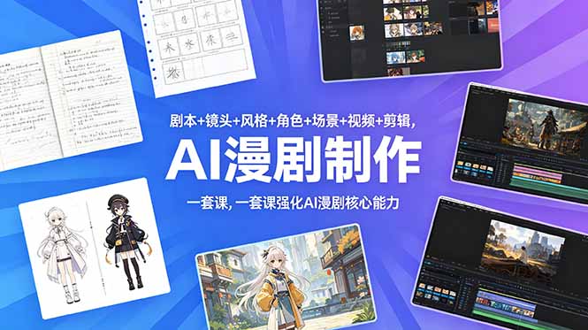（18734期）剧本+镜头+风格+角色+场景+视频+剪辑，一套课强化AI漫剧核心能力-宇文网创