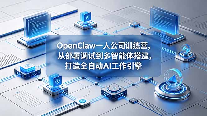 (18789期)OpenClaw 一人公司训练营,从部署调试到多智能体搭建,打造全自动 AI 工作引擎-宇文网创
