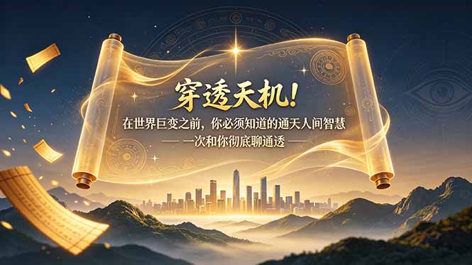 （19063期）付费文章：穿透天机！在世界巨变之前，你必须知道的通天人间智慧 一次和你彻底聊通透-宇文网创