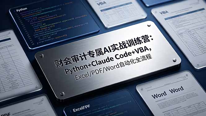 （19028期）财会审计专属 AI实战训练营：Python+Claude Code+VBA，Excel/PDF/Word自动化全流程-宇文网创