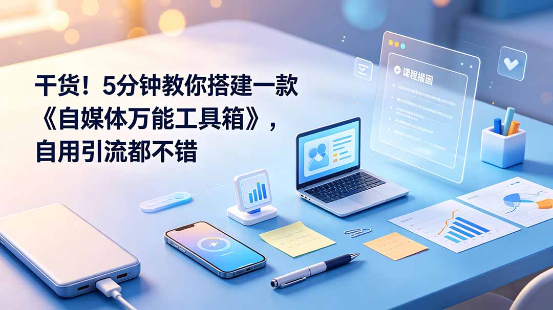 （19064期）干货！5分钟教你搭建一款《自媒体万能工具箱》，自用引流都不错-宇文网创