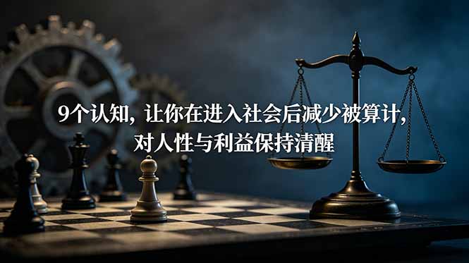 （19042期）付费文章：9个认知，让你在进入社会后减少被算计，对人性与利益保持清醒-宇文网创