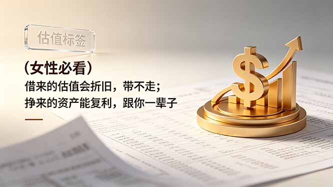 （19043期）付费文章：（女性必看）借来的估值会折旧，带不走；挣来的资产能复利，跟你一辈子-宇文网创