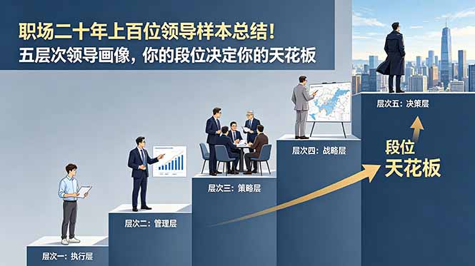 （18900期）付费文章：职场二十年上百位领导样本总结！五层次领导画像，你的段位决定你的天花板-宇文网创