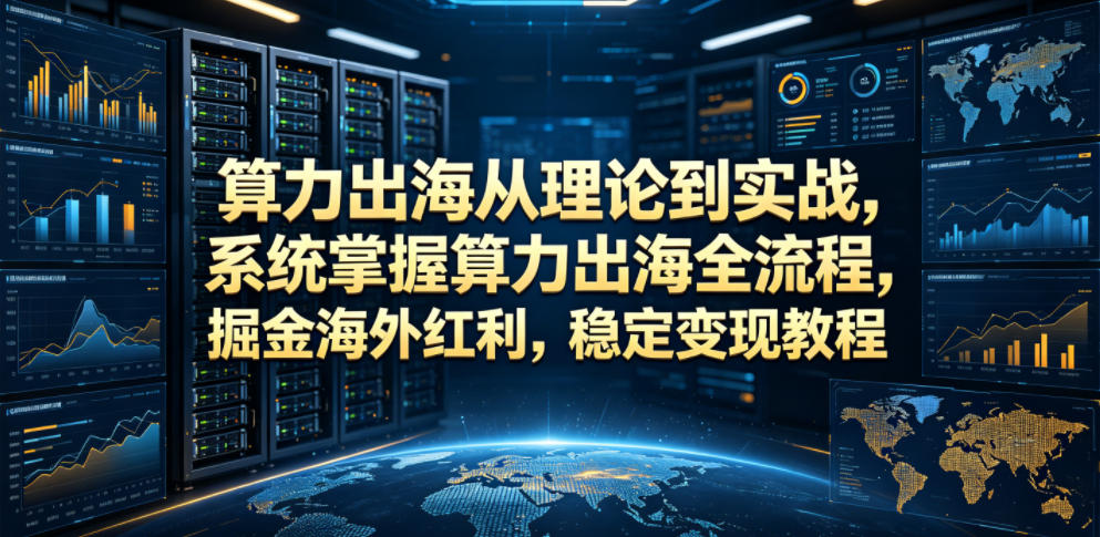 算力出海从理论到实战,系统掌握算力出海全流程,掘金海外红利,稳定变现教程-宇文网创
