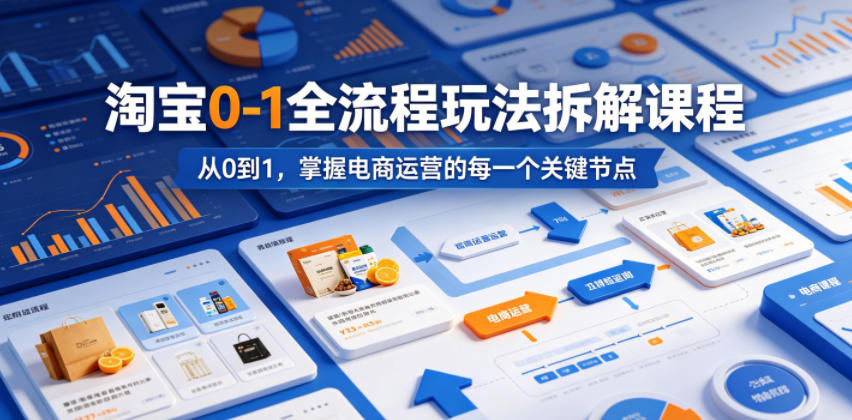 淘宝0-1全流程玩法拆解课程,从0到1,掌握电商运营的每一个关键节点-宇文网创