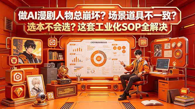 (18850期)做AI漫剧人物总崩坏?场景道具不一致?选本不会选?这套工业化SOP全解决 (更新)-宇文网创