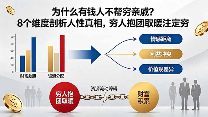 （18932期）付费文章：为什么有钱人不帮穷亲戚？8个维度剖析人性真相，穷人抱团取暖注定穷-宇文网创