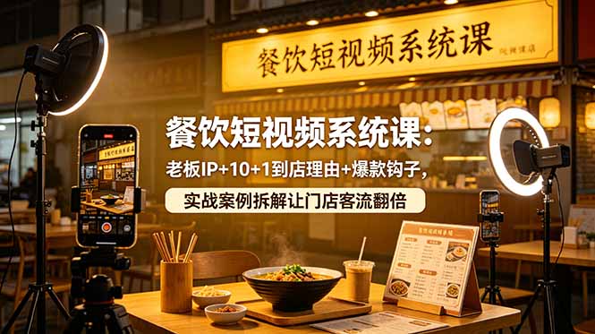 (18712期)餐饮短视频系统课:老板IP+10+1到店理由+爆款钩子,实战案例拆解让门店客流翻倍-宇文网创