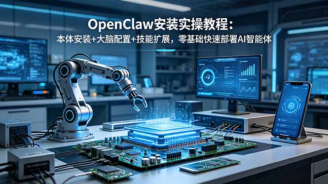 （18982期）OpenClaw安装实操教程：本体安装+大脑配置+技能扩展，零基础快速部署AI智能体-宇文网创