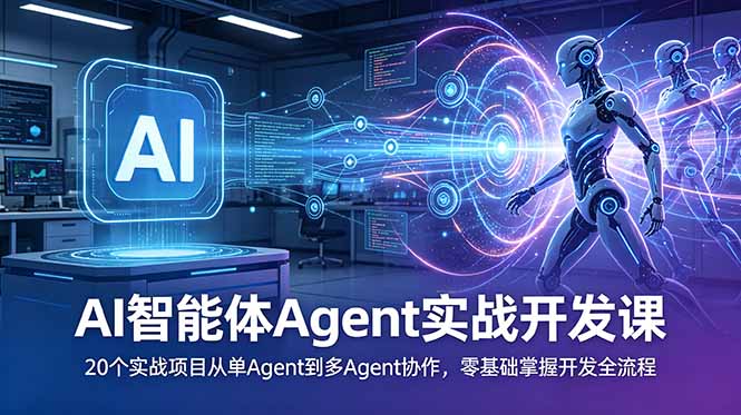 （18983期）AI智能体Agent实战开发课：20个实战项目从单Agent到多Agent协作，零基础掌握开发全流程-宇文网创