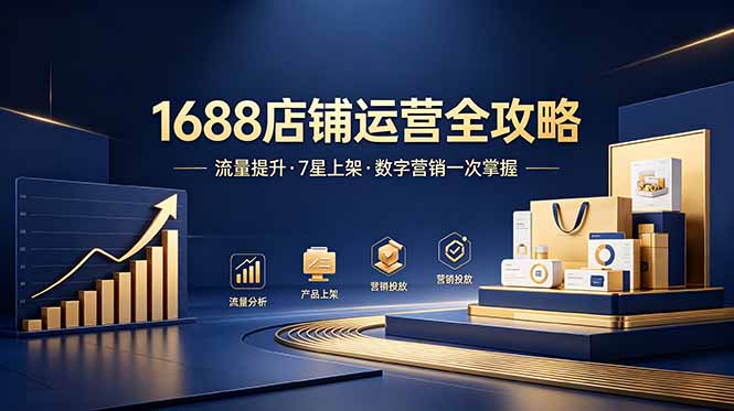 （18976期）1688店铺没流量？产品上架不到7星？数字营销不会投？全套运营技能一次学(更新6月）-宇文网创