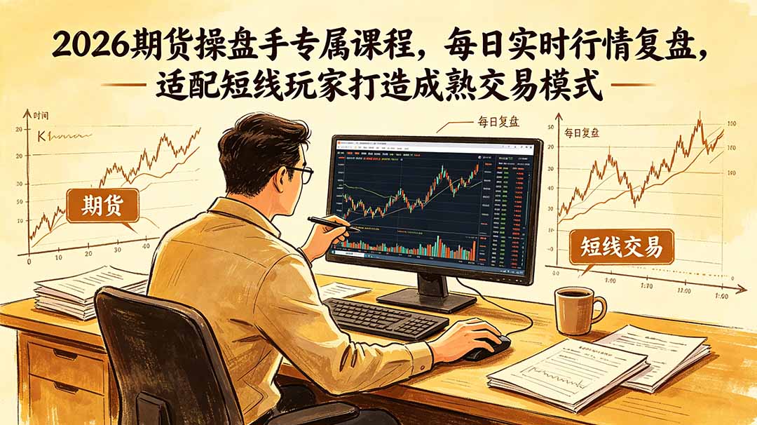 （18902期）2026期货操盘手专属课程-更新6月，每日实时行情复盘，适配短线玩家打造成熟交易模式-宇文网创