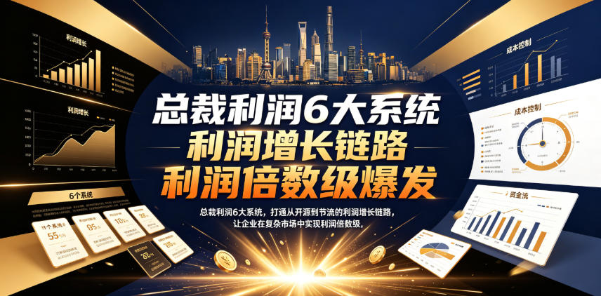 总裁利润6大系统，打通从开源到节流的利润增长链路，让企业在复杂市场中实现利润倍数级爆发-宇文网创