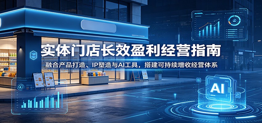 实体门店长效盈利经营指南:融合产品打造、IP塑造与AI工具,搭建可持续增收经营体系-宇文网创