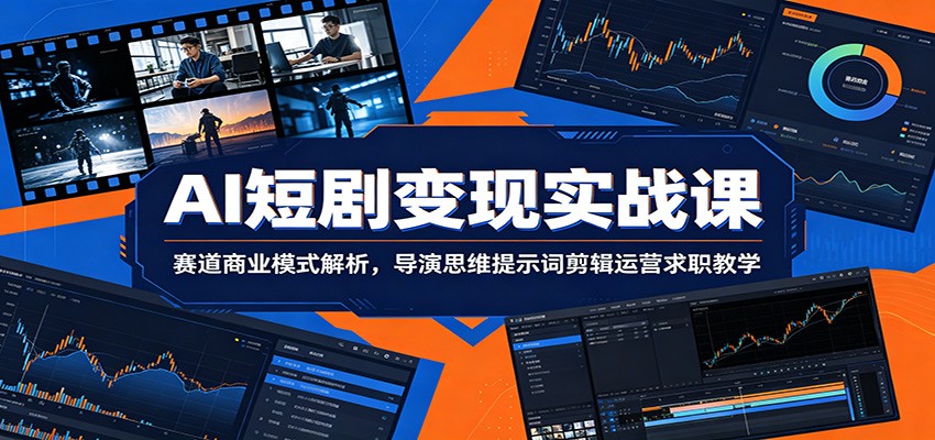 AI短剧变现实战课：赛道商业模式解析，导演思维提示词剪辑运营求职教学-宇文网创