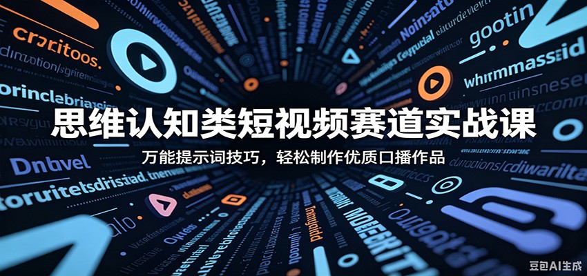 思维认知类短视频赛道实战课:万能提示词技巧,轻松制作优质口播作品-宇文网创