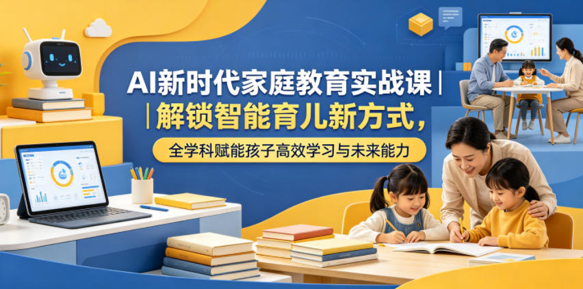 AI新时代家庭教育实战课｜解锁智能育儿新方式，全学科赋能孩子高效学习与未来能力-宇文网创