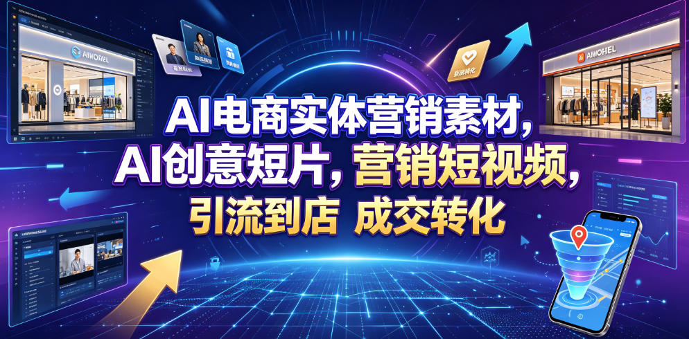 AI电商实体营销素材，AI创意短片，高效打造营销短视频，轻松引流到店，稳定提升门店客流与成交转化-宇文网创