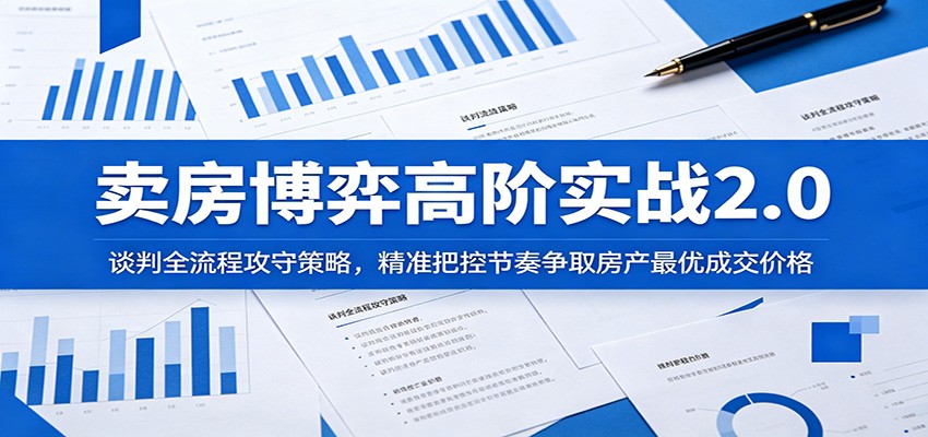 卖房博弈高阶实战2.0:谈判全流程攻守策略,精准把控节奏争取房产最优成交价格-宇文网创