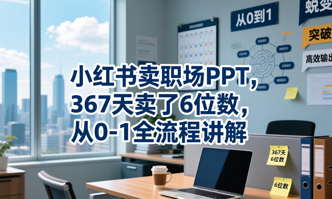 小红书卖职场PPT,367天卖了6位数,从0-1全流程讲解-宇文网创