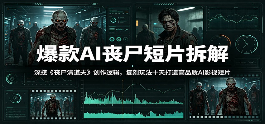 爆款AI丧尸短片拆解：深挖《丧尸清道夫》创作逻辑，复刻玩法快速打造高品质AI影视短片-宇文网创