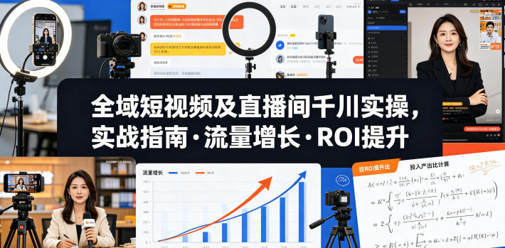 全域短视频及直播间千川实操,实战指南·流量增长·ROI提升(更新)-宇文网创