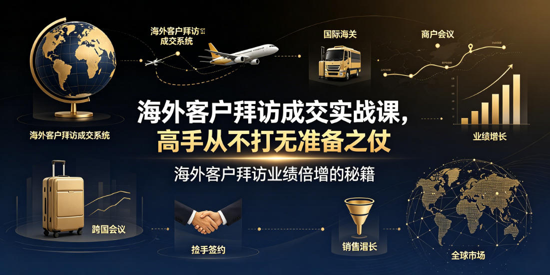 海外客户拜访成交实战课，高手从不打无准备之仗，海外客户拜访业绩倍增的秘籍-宇文网创