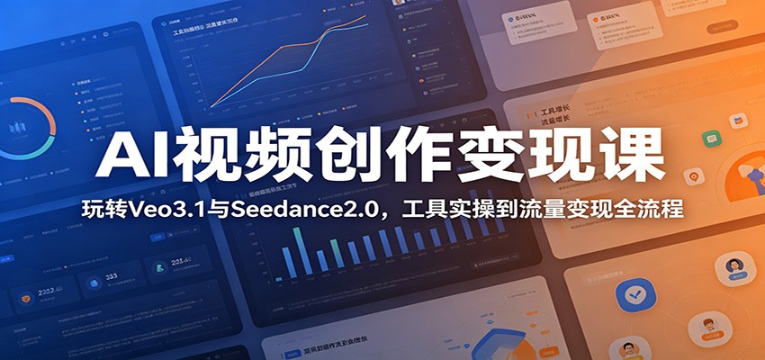AI视频创作变现课:玩转Veo3.1与Seedance2.0,工具实操到流量变现全流程-宇文网创