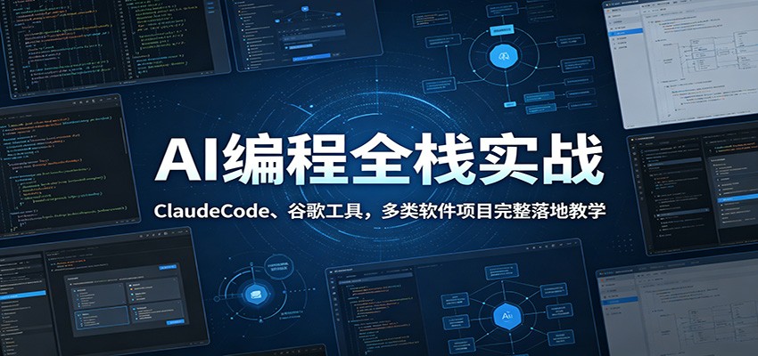 AI编程全栈实战:ClaudeCode、谷歌工具,多类软件项目完整落地教学-宇文网创